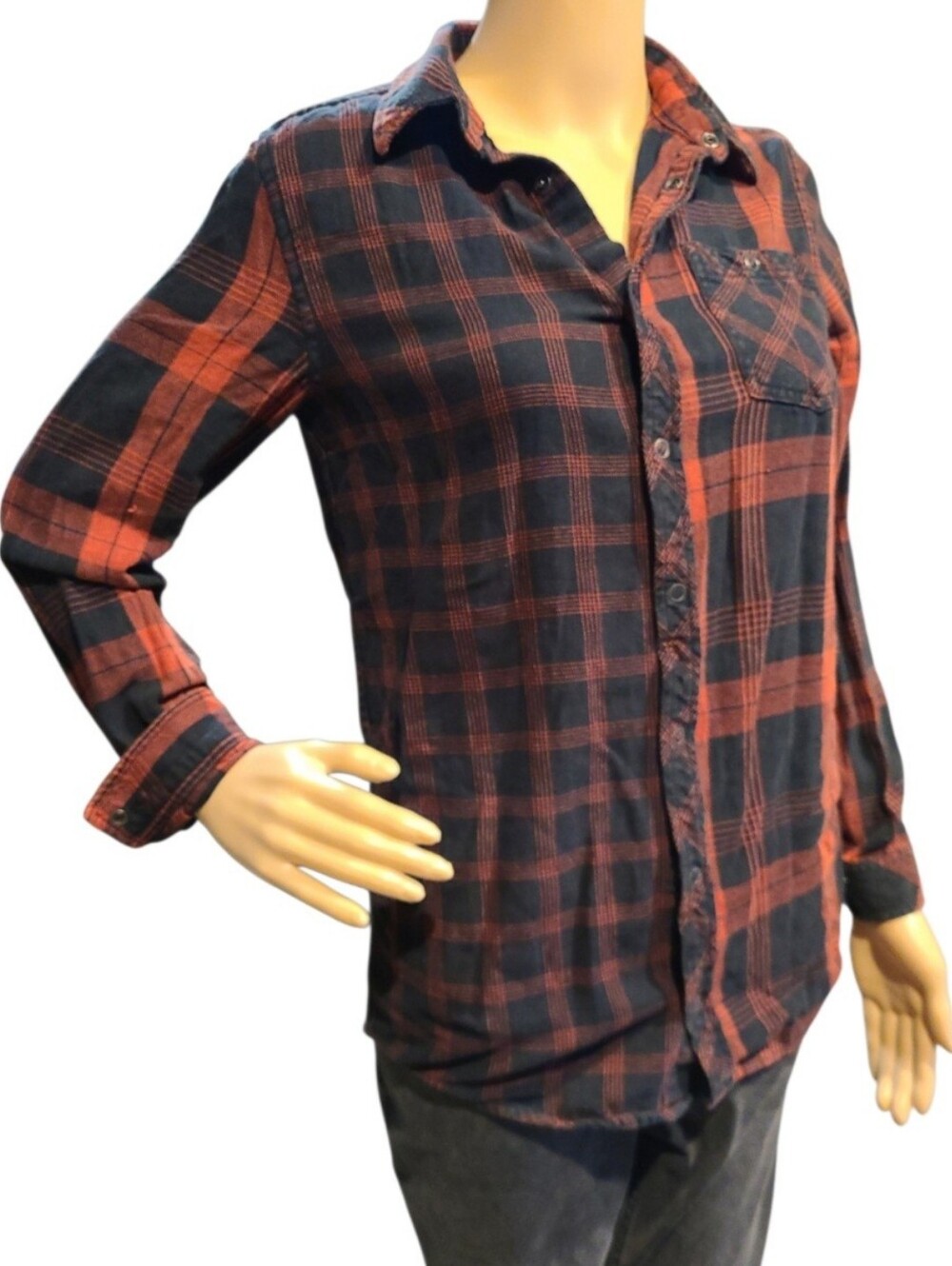 Mossimo RED + BLACK PLaid Buttondown Shirt